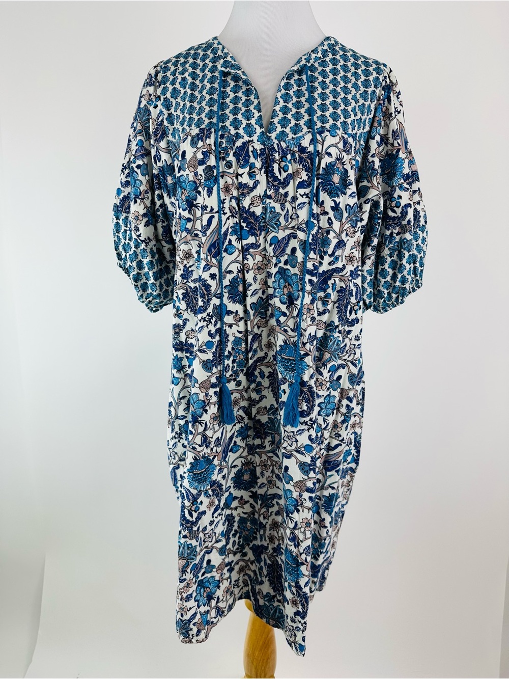 Knox Rose Floral Easy Wear Blue Dress Size XL